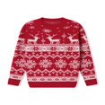 thumbnail image 3 of Chandails de Noël Assortis pour la Famille Manches Longues Col Rond Flocon de Neige Pulls Tricotés de Vacances, 3 of 7