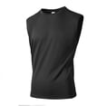 thumbnail image 2 of BADHUB Mens Workout Hooded Tank Tops Drawstring Muscle Stretch Sleeveless Solid Color Shirts Loose Gym Vest Clearance Black M, 2 of 8