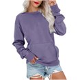 thumbnail image 1 of Pulls à Manches Longues pour Femmes Blouses à Manches Longues Mode Féminine Solide Ample Col Rond Blouse à Manches Longues avec Poche Pull Blouses à Manches Longues pour Femmes Hauts à Manches Longues, 1 of 3