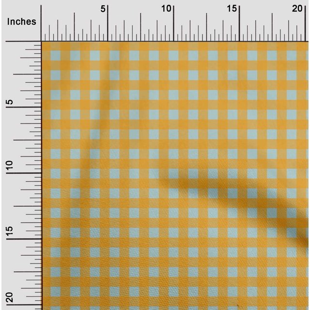 oneOone Cotton Poplin Fabric Gingham Check Decor Fabric Printed BTY 42 Inch Wide