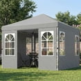 thumbnail image 2 of Outsunny 9.6 x 9.6 ft Pop Up Canopy Tent with 4 Sidewalls, 1-Button Push, 2 of 10