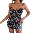 thumbnail image 2 of LSLJS Débardeurs à Bretelles Spaghetti pour Femmes Mode d'Été Imprimé Sans Manches Gilet Blouse Col en V Hauts Décontractés, 2 of 9