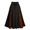thumbnail image 5 of FcBaudy Robe de Cour, Robes pour Femmes, Robes d'Été pour Femmes Femmes Grande Taille Dentelle Patchwork Taille Haute Jupe Midi Gothique Jupe Plissée Robe de Cour, 5 of 5