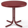 thumbnail image 1 of Afuera Living Table d'Appoint de Patio Moderne en Métal, Fini Rouge Vif Lustré, 1 of 5