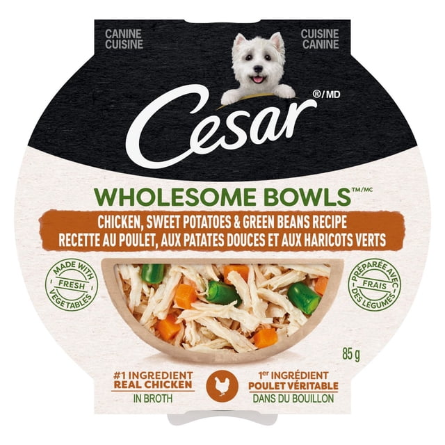 Cesar Wholesome Bols Poulet, patate douce & Haricots verts Aliments pour chiens mouillés adultes