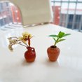 thumbnail image 4 of Visland Ceramic Flower Vase Fridge Magnet 3D Plants Vase Refrigerator Magnet Home Office Kitchen Locker Mini Simulation Vase Decoration, 4 of 8