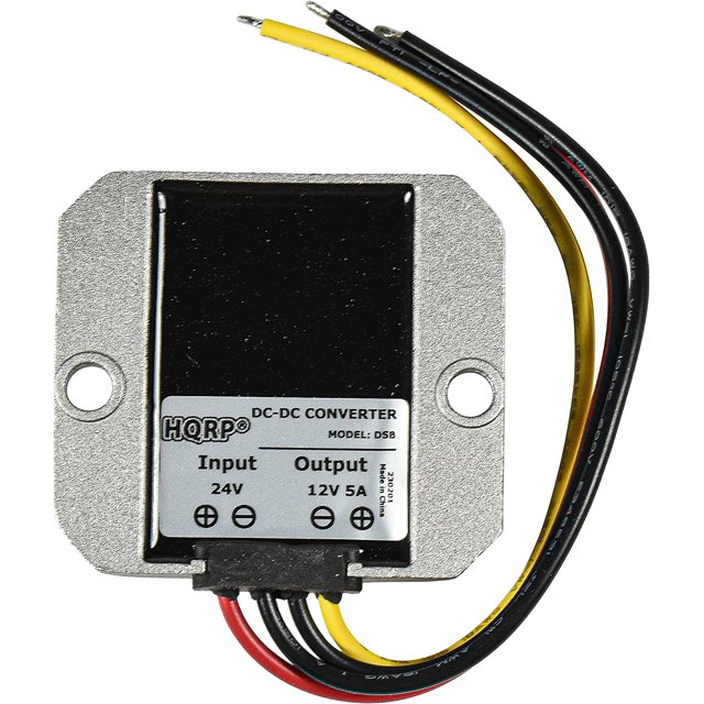 HQRP DC-DC Step Down Converter 24V to 12V 5A 60W Power Supply Adapter Compatible with Vehicles, Security Systems