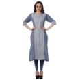 thumbnail image 2 of Moomaya Kurti Imprimée pour Femmes, Kurta Tunique Longueur Genou, Hauts à Col en V, Robe Grande Taille, 2 of 6