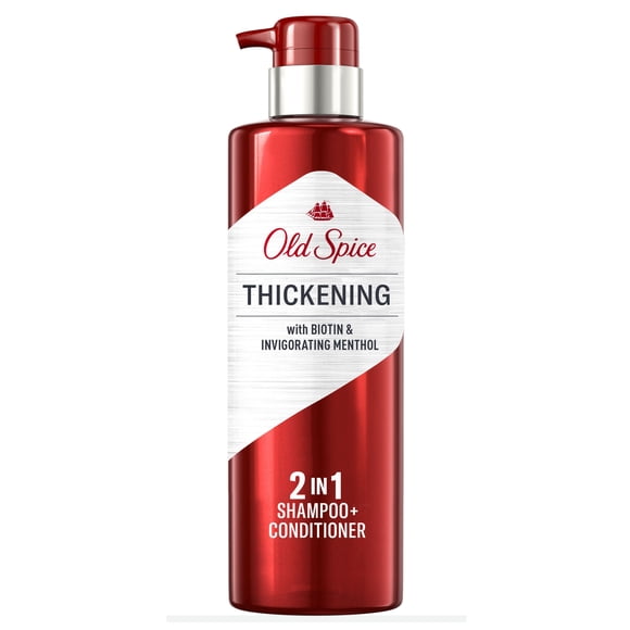 Old Spice Épaississant 2 en 1 Shampooing et Revitalisant pour Hommes avec Biotine et Menthol Revigorant