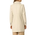 thumbnail image 3 of Unique Bargains Manteau Mi-Long à Double Boutonnage pour Femme à Revers Cranté, 3 of 7