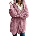 thumbnail image 2 of Fiogavroetic Women's Oversized Open Front Hooded Draped Pockets Cardigan Coat, 2 of 5