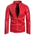 thumbnail image 2 of XZNGL Leather Motorcycle Jacket Mens Leather Plus Fleece Jacket, Motorcycle Jacket, Warm Leather Jacket Fleece Mens Jacket Mens Fleece Jacket Men's Leather Jacket, 2 of 9