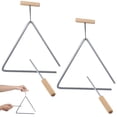 thumbnail image 1 of 2-Pack Triangle Hand Percussion with Strikers, Orff Percussion Set for Kids, Steel Triangle Percussion Instrument with Strikers, Set of 2, 1 of 6