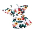 thumbnail image 2 of Baby Girl Off Shoulder Floral Cropped Ruffle Top + Shorts Clothing, 2 of 4