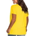 thumbnail image 2 of WTXUE T-Shirts à Manches Courtes, Chandails à Col Rond pour Femmes en Coton, Chandails Amples, T-Shirts Amples, Hauts Unis / Décontractés pour Femmes Yellow XS, 2 of 8