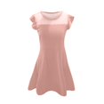 thumbnail image 3 of MIASHUI Girls Summer Casual Party Dress with Ruffle Sleeves and Mesh A-Line Design Featuring Convenient Pockets for Kids Pink,5-6 Years, 3 of 4