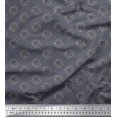 thumbnail image 1 of Soimoi Polyester Crepe Fabric Floral Block Printed Fabric 1 Yard 52 Inch Wide, 1 of 3