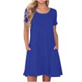 thumbnail image 2 of Meichang Robe T-Shirt pour Femmes avec Poches Décontractée à Manches Courtes Mini Robes d'Été Coupe Ample Col Rond Courte Robe T-Shirt de Plage, 2 of 6