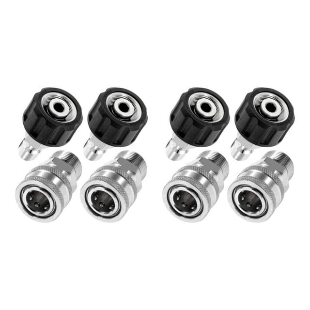 Transemion 4pcs Efficient Pressure Washer Adapter Set For Cleaning Machine Leak Free Connections Water Accessories Safety silvery 14mm 3.4pcs 2Set