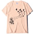 thumbnail image 4 of XZNGL T-Shirts Graphiques pour Femmes Mode Femmes T-Shirts Fantaisie Imprimés Pissenlit Coupe Ample Col Rond Manches Courtes Blouses Été Décontracté Hauts pour Dames, 4 of 4