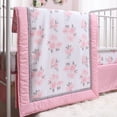 thumbnail image 3 of The Peanutshell Pink Floral Crib Bedding Set for Baby Girls, 3 Piece Nursery Set, Pink, 3 of 5