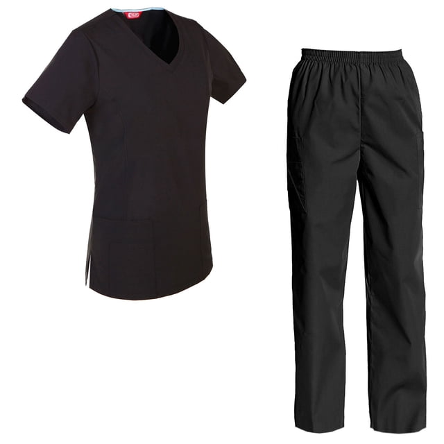 Women's Scrubs Set Scrub Top and Pants Scrubs Set