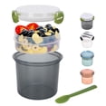 thumbnail image 2 of Portable Reusable Parfait Cups With Lids Yogurt Cup With Topping Cereal Or Oatmeal Container Leak Proof Breakfast On The Cups 20OZ For Meal Pre Protion Control, 2 of 9