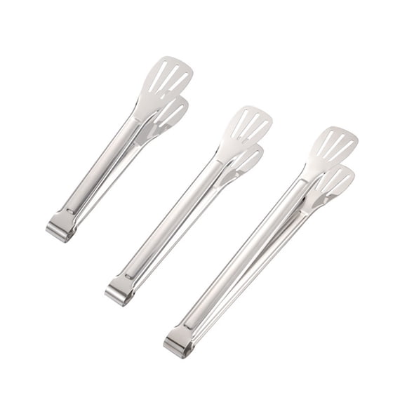 Stainless Steel Tongs for Grilling, Barbecue Tongs for Serving, 3 Piece Set, Heat Resistant Kitchen Tongs, Dishwasher Safe Cooking Utensils for Outdoor and Home Use