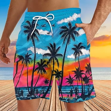 Gspmoly Mens Beach Shorts, Men'S Special Print Beach Casual Trouser Shorts Pants Mens Swimwear up to 60% Off Multicolor XXXXL