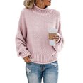 thumbnail image 2 of IROINID Pull à Col Rond en Tricot pour Femmes, Couleur Unie, Manches Longues, Ample, 2 of 5
