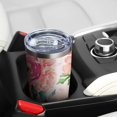 thumbnail image 3 of Gobelet 20oz avec Couvercle et Paille en Acier Inoxydable Rose Pâle Fleurs Acier Isolé sous Vide Gobelet d'Eau Café, Tasse de Voyage à Double Paroi Isolée sous Vide Gobelets Réutilisables pour Boissons Glacées, Boisson Chaude, 3 of 6