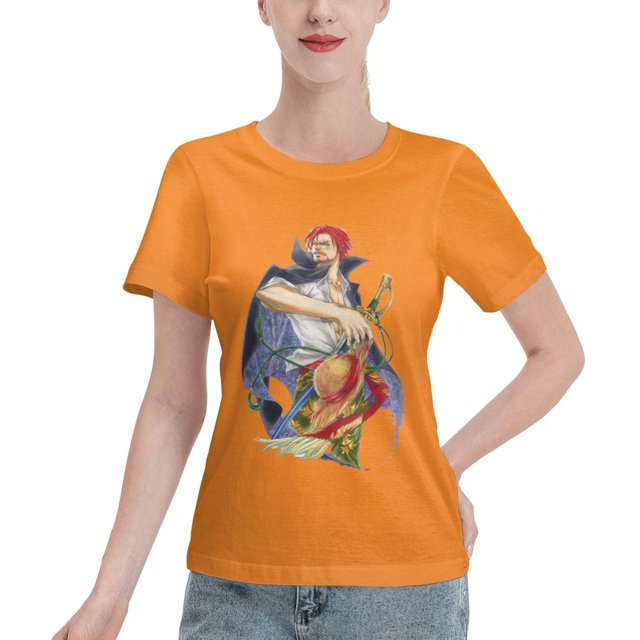 T-Shirt Basique à Manches Courtes pour Femmes Naruto Shanks