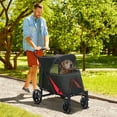 thumbnail image 2 of PawHut One-Click Foldable Pet Stroller With Shock Absorber, Black, 2 of 10