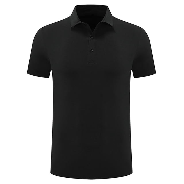 Men's Quick-Dry Golf Shirt for Outdoor & Gym - Solid Color Moisture-Wicking Short Sleeve Button-Up Activewear