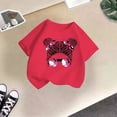 thumbnail image 5 of LUOGENLI T-Shirt pour Filles Enfant Filles Mignon Imprimé Graphique Col Rond Manche Courte Tee Été Décontracté Chemise Hauts Maxi Chemises pour Filles 5-6 Ans, 5 of 5