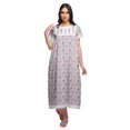 thumbnail image 1 of Moomaya Printed Nightdress For Ladies Cotton Ruffled Border Nursing Night Gown, 1 of 5