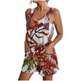 thumbnail image 1 of Pisexur Femmes Casual Grande Taille Combinaison Summer Floral Manches Romper Sangle Spaghetti Réglable en Vrac Short Extensible une Pièce Combinaisons avec Poches S-3XL, 1 of 5