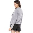 thumbnail image 4 of Unique Bargains Veste en Faux Suède pour Femme à Manches Longues, devant Drapé, Vestes Moto, 4 of 6