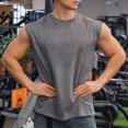 thumbnail image 1 of LOVZFMLL Tank Tops for Men's Tank Solid Color Outdoor Fitness Sports Fine Strip Breathable Tank, 1 of 4