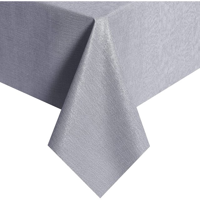 ORUYROP PVC Tablecloth, 60 x 102 inch, Gray, Rectangle, 100% Waterproof, Oil-Proof, Table Cover