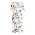 thumbnail image 3 of Babysbule Liquidation Robes d'Été pour Femmes, Mode Femmes Décontractée Ample Imprimé Papillon Col en V Manches Mi-Longues Boutons Poches Robe Longue, 3 of 5