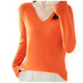 thumbnail image 1 of Kcodviy Women Solid Color Long Womens Plus Size Blouses and Tunics Sleeve Knit Sweater Top Womens Plus Size Blouses Wool Pullover Sweater Base Long Sleeve Tops for Women Casual Sweater for Women, 1 of 3