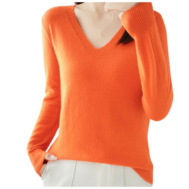 Kcodviy Women Solid Color Long Womens Plus Size Blouses and Tunics Sleeve Knit Sweater Top Womens Plus Size Blouses Wool Pullover Sweater Base Long Sleeve Tops for Women Casual Sweater for Women