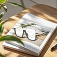 thumbnail image 4 of Square Fashion Half Frame Sunglasses for Women Trendy Blogger Style Shades, 4 of 6