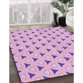 thumbnail image 3 of Ahgly Company Tapis d'Intérieur Lavable en Machine Carré Transitionnel Fleur Rose, 4 Pieds Carré, 3 of 7