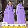 thumbnail image 2 of PMVFHDE Rain Poncho Children's Raincoat Hidden Backpack Riding Rain Suit Long Large Children's School Poncho Purple,8-10 Years, 2 of 3
