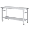 thumbnail image 1 of BeesClover Table de Travail Pliable en Acier Inoxydable Robuste de 920 lb, Certifiée NSF, Tablette Ajustable, pour Restaurant, Garage, Patio Ou Traiteur, 1 of 7