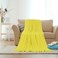 thumbnail image 1 of Cotton Blanket Decorative Cable Knitted Throw Soft Knit Blankets Yellow Throw(47" x 70"), 1 of 10