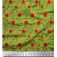 thumbnail image 1 of Soimoi Velvet Fabric Leaves & Strawberry Fruits Decor Fabric Printed Yard 58 Inch Wide, 1 of 3
