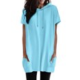 thumbnail image 1 of 2025 Femmes Été Décontracté T-Shirt de Compression pour Femmes Manches Courtes Couleur Unie Col Roulé Simulé Femmes Manches Longues à Capuche Long Double Poche Chandail de Course pour Femmes T-Shirt, 1 of 7